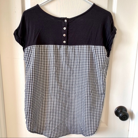 AGB Gingham Mixed Media Blouse—SZ. Small - Picture 5 of 11